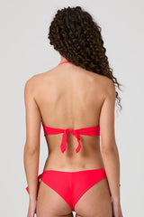 Jadea JB002 fascia bikini con rouches rosa corallo