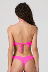 Jadea JB002 fascia bikini con rouches fucsia fluo