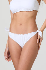 Jadea JB301 slip bikini con rouches bianco
