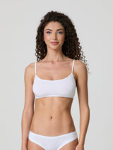 Top brassiere con spalline in cotone modal