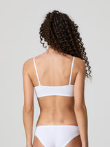 Top brassiere con spalline in cotone modal