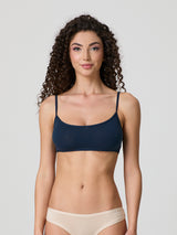 Top brassiere con spalline in cotone modal