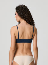 Top brassiere con spalline in cotone modal