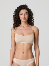 Top brassiere con spalline in cotone modal
