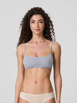 Top brassiere con spalline in cotone modal