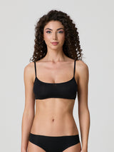 Top brassiere con spalline in cotone modal