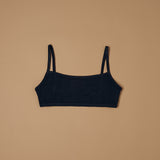 Top brassiere con spalline in cotone modal