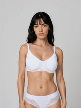 Jadea Nuvola reggiseno a triangolo senza cuciture coppe estraibili bianco
