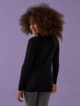 Lupetto bimba a manica lunga in cotone bielastico