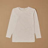 Maglia a girocollo bimba in cotone bielastico