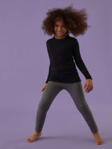 Jadea 263 maglia a girocollo bimba in cotone bielastico nero