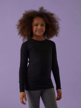 Maglia a girocollo bimba in cotone bielastico