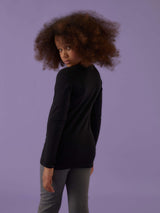 Maglia a girocollo bimba in cotone bielastico