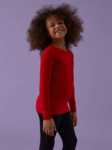 Maglia a girocollo bimba in cotone bielastico