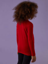 Maglia a girocollo bimba in cotone bielastico