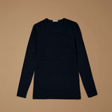 Crew-neck sweater in stretch cotton