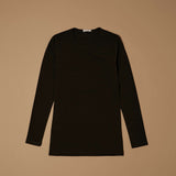 Crew-neck sweater in stretch cotton
