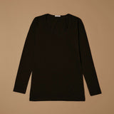 Maglia a scollo lollo in cotone elasticizzato