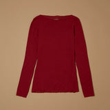 Jadea 4064 maglia scollo a barca cashmere rubino