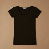 T-shirt scollo tondo in cotone modal