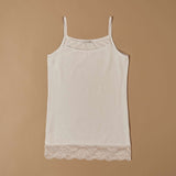 Top canotta con pizzo in cotone modal