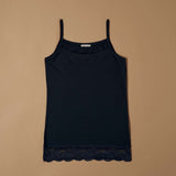 Top canotta con pizzo in cotone modal