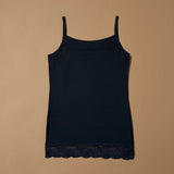 Top canotta con pizzo in cotone modal