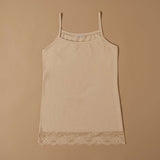 Top canotta con pizzo in cotone modal