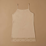 Top canotta con pizzo in cotone modal