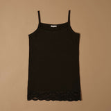 Top canotta con pizzo in cotone modal