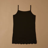 Top canotta con pizzo in cotone modal