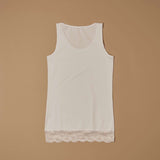 Canotta con pizzo in cotone modal