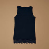 Canotta con pizzo in cotone modal