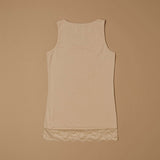 Canotta con pizzo in cotone modal
