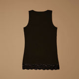 Canotta con pizzo in cotone modal