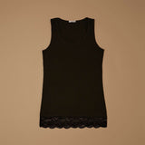 Canotta con pizzo in cotone modal