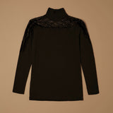 Lupetto sottogiacca in cotone e pizzo