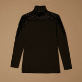 Lupetto sottogiacca in cotone e pizzo