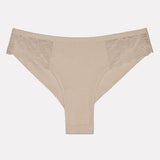 Jadea 516 slip brasiliano cipria in cotone modal e pizzo.