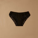 Slip in cotone modal con fascia e pizzo giro gamba