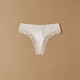 Modal cotton thong with band and lace