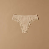 Modal cotton thong with band and lace