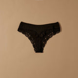Modal cotton thong with band and lace