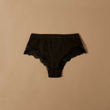 Slip short in cotone modal con fascia e pizzo