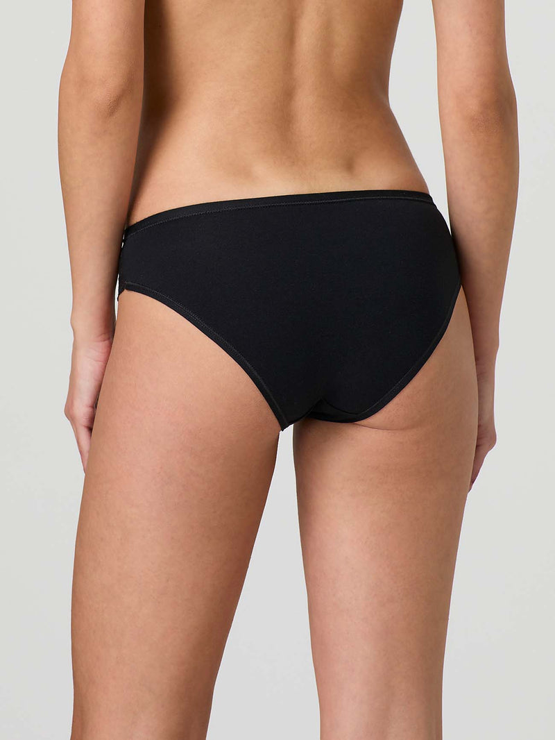 Stretch cotton briefs with lace front