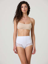Stretch cotton culottes with lace front