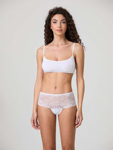 Sheer lace short slip