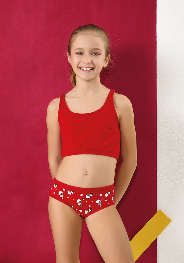 Slip bambina con stampa a fantasia allover natale