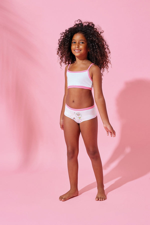 Jadea 219 coordinato bimba cotone con brassiere fantasia lumaca 