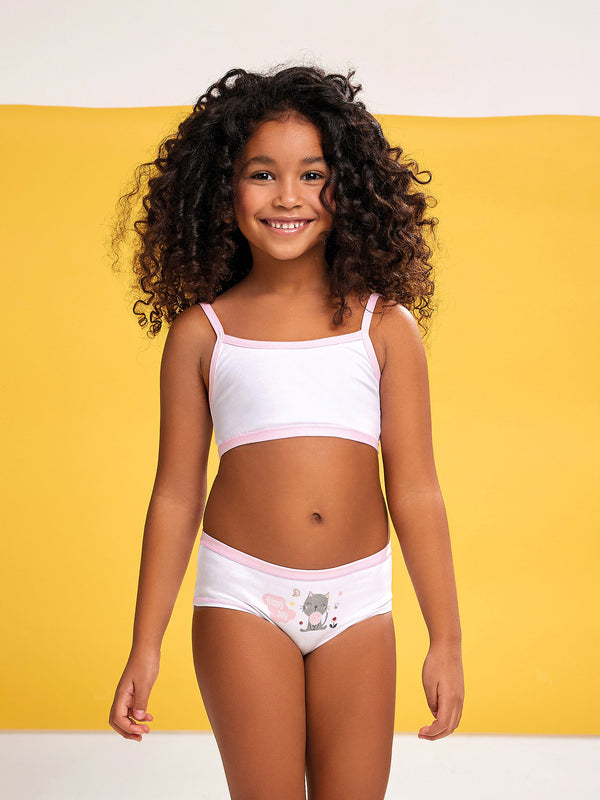 Jadea 226 slip bimba cotone elasticizzato fantasia gattina 